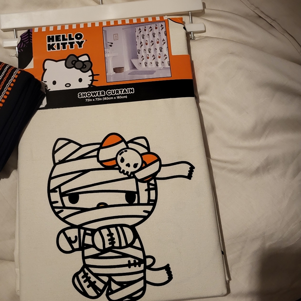 Hello Kitty halloween shower curtain (ghost witch mummy pumpkin)
